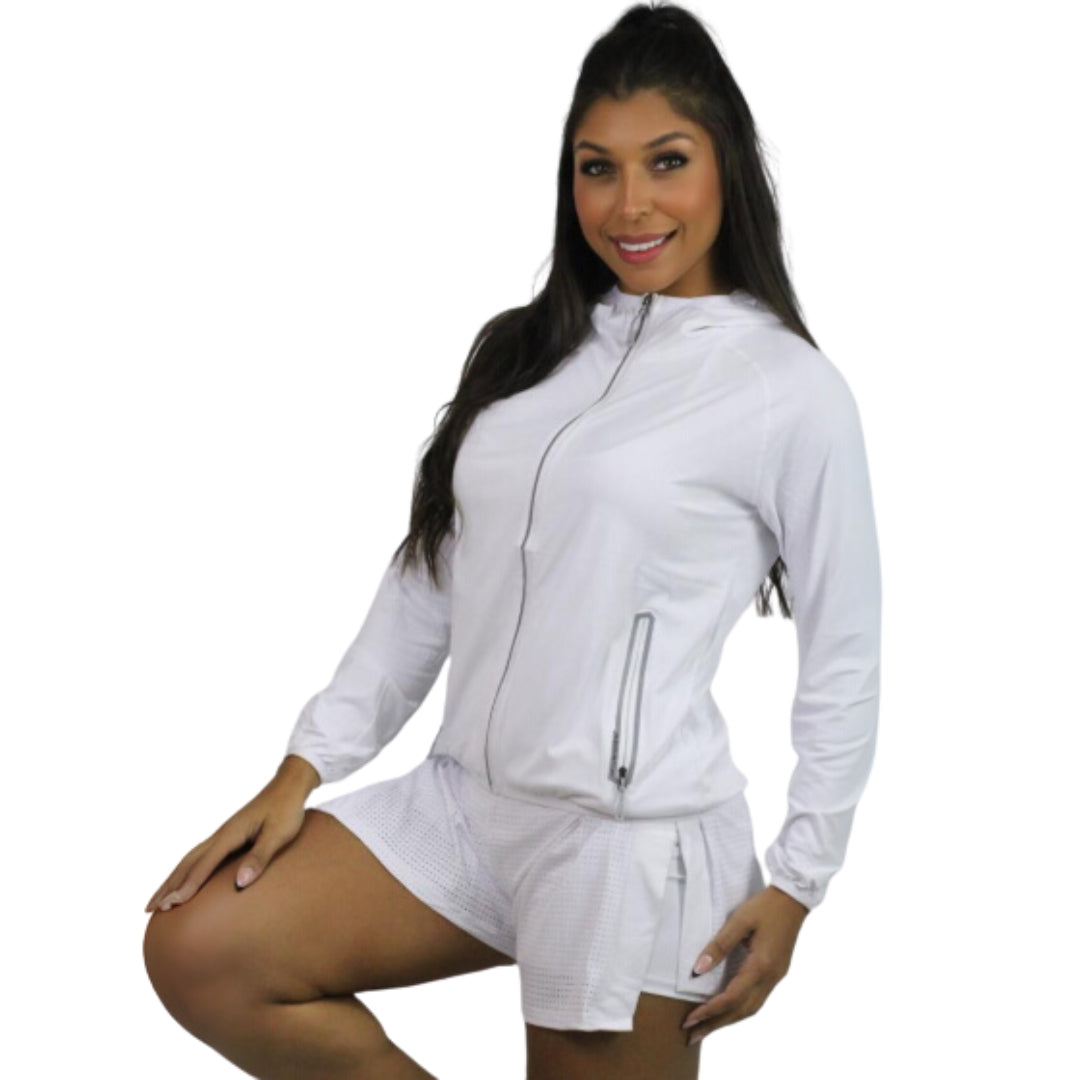 Blusa dry fit manga longa capuz