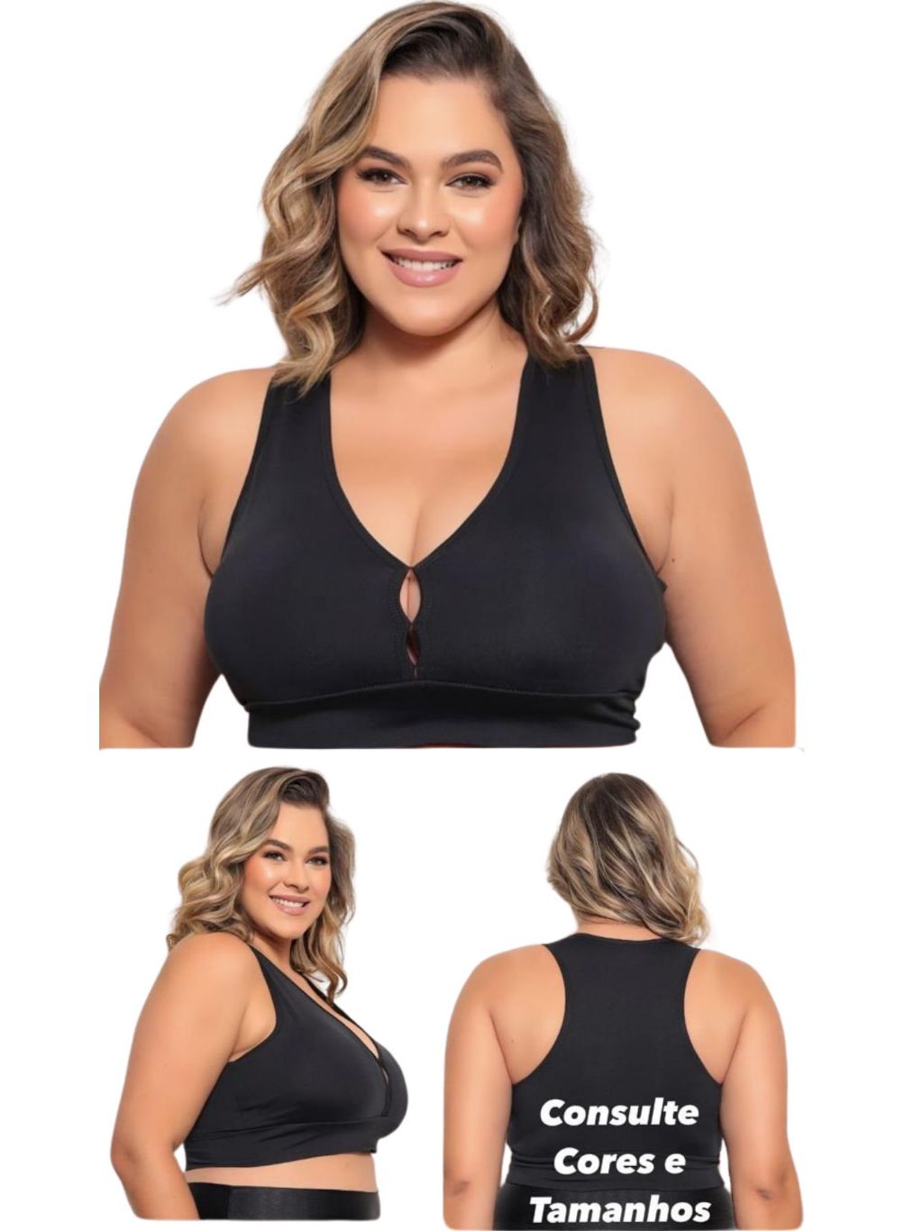 Top Nadador Plus Size Preto Liso: Elegância e Conforto para o seu Estilo