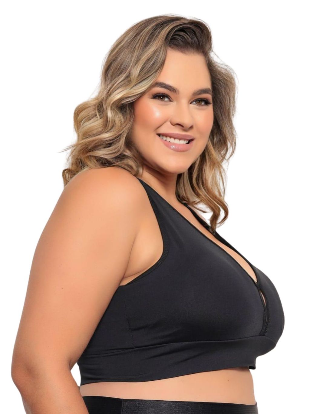 Top Nadador Plus Size Preto Liso: Elegância e Conforto para o seu Estilo